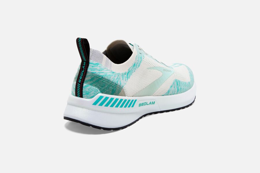 Brooks Israel Bedlam 3 Road Running Shoes Womens - White/Turquoise - LFN-540172